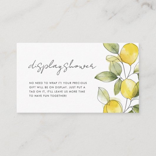 レモン赤ちゃんシャワー表示シャワー エンクロージャーカード (正面)