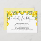 レモン赤ちゃんシャワー、甘いレモンの本のリクエスト エンクロージャーカード (正面/裏面)