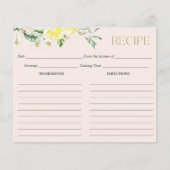 レモン赤面メインスクイーズブライダルシャワーレシピカード (正面)