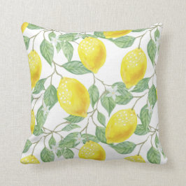 レモン離れと花 クッション