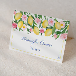 レモン青タイル料理チョイス結婚ズ座席表 テーブルナンバー