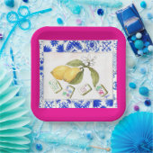 レモン麻雀明るい赤紫色 ペーパープレート (パーティー)