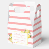 レモン黄色とピンクの水の色ベビーガールシャワー フェイバーボックス (オープン)