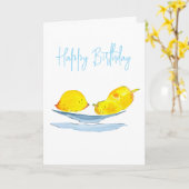 レモン黄色のフルーツウォーター色 カード (黄色い花)