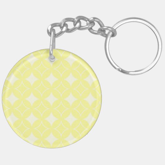 レモン黄色の七宝パターン キーホルダー (裏面左)