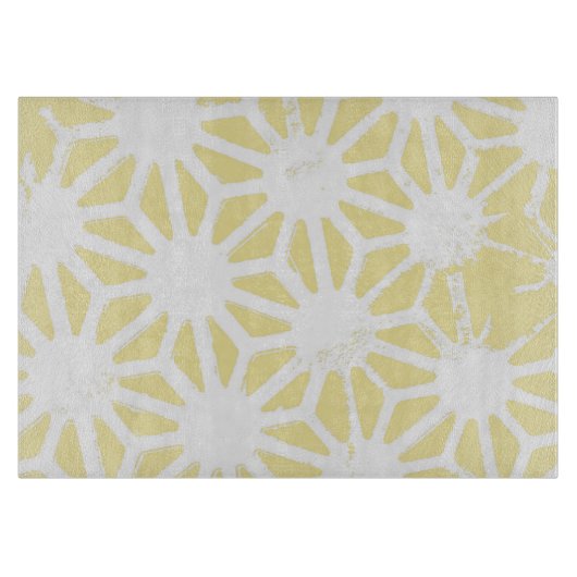 レモン黄色の幾何学的パターン カッティングボード (正面)