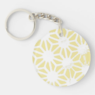 レモン黄色の幾何学的パターン キーホルダー