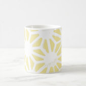 レモン黄色の幾何学的パターン コーヒーマグカップ (中央)
