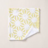 レモン黄色の幾何学的パターン バスタオルセット (ウォッシュタオル)