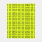 レモン黄色の幾何学的パターン フリースブランケット (正面)