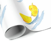 レモン黄色の水彩画 ラッピングペーパー (ロールコーナー)