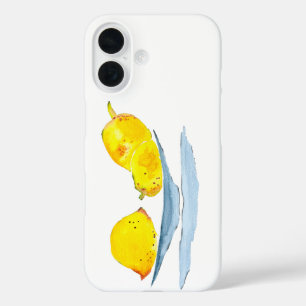レモン黄色の水彩画 iPhone 16ケース