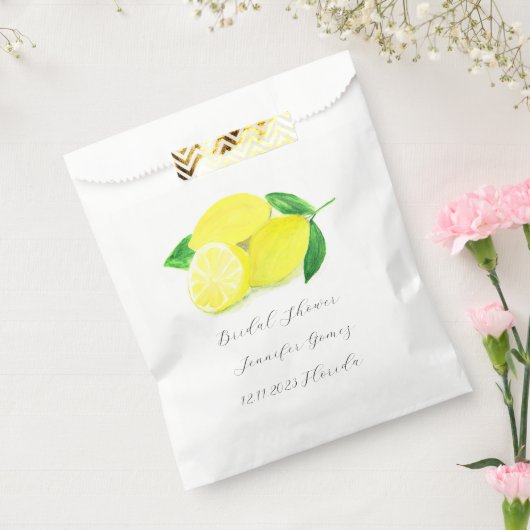 レモン黄色フルーツシトラスウォーター結婚の色 フェイバーバッグ (封をした状態)