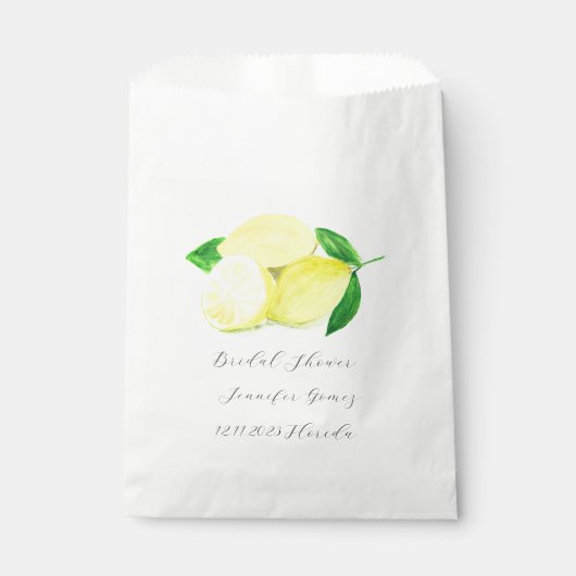 レモン黄色フルーツシトラスウォーター結婚の色 フェイバーバッグ (正面)