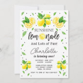 レモン1歳の誕生日の招待状 招待状 (正面)