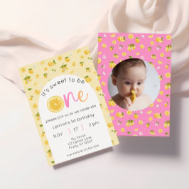 レモン1st誕生日の写真 招待状