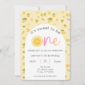 レモン1st誕生日の写真 招待状 (正面)