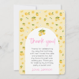 レモン1st誕生日フォトサンキュー 招待状