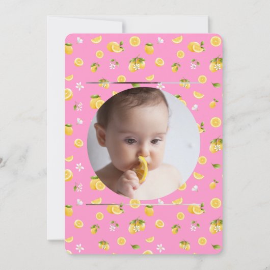 レモン2歳の誕生日写真 招待状 (裏面)