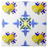 レモン，かんきつ，マジョリカ  タイル (正面)