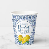 レモン イタリアン ブルー タイル ウェディング サンクス 紙コップ (正面)
