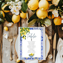 レモン ウェディング テーブルナンバー 吊り下げ式 座席表