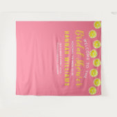 レモン ウォーターカラー ピンク ブライダル シャワー ウェルカム タペストリー (正面(横))