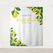 レモン ウォーターカラー ブライダル シャワー 背景 タペストリー (正面)