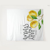 レモン ウォーターカラー ベビーシャワー タペストリー (正面(横))