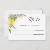 レモン ウォーターカラー RSVP ウェディングカード (正面)