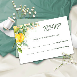 レモン ウォーターカラー RSVP 結婚式カード