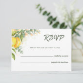 レモン ウォーターカラー RSVP 結婚式カード (スタンド正面)
