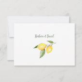 レモン ウォーターカラー RSVP 結婚式カード (裏面)