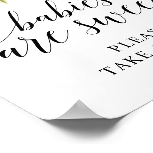 レモン エレガント タイポグラフィー BABIES ARE SWEET v2 ポスター (角)