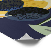 レモン、オリーブの枝、シームレスなヴィンテージ。 ポスター (角)