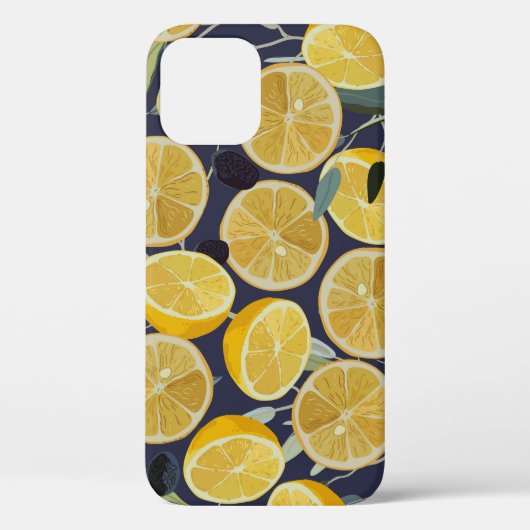 レモン、オリーブの枝、シームレスなヴィンテージ。 Case-Mate iPhoneケース (裏面)