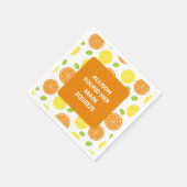 レモン&オレンジフルーツパーソナライズされたブライダルシャワー スタンダードカクテルナプキン (角)