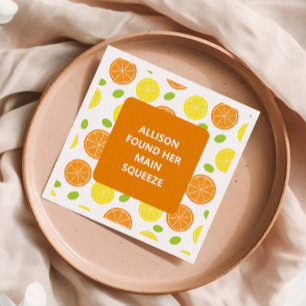 レモン&オレンジフルーツパーソナライズされたブライダルシャワー スタンダードカクテルナプキン