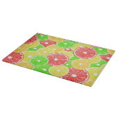 レモン、オレンジ、グレープフルーツ、ライムの薄切りパターン カッティングボード (角)