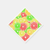 レモン、オレンジ、グレープフルーツ、ライムの薄切りパターン スタンダードカクテルナプキン (角)