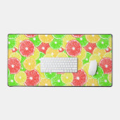 レモン、オレンジ、グレープフルーツ、ライムの薄切りパターン デスクマット (キーボード&マウス)