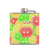 レモン、オレンジ、グレープフルーツ、ライムの薄切りパターン フラスク (裏面)
