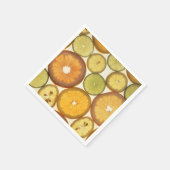 レモン、オレンジ、ライム、柑橘類、フルーツ、フルーツスライス スタンダードカクテルナプキン (角)