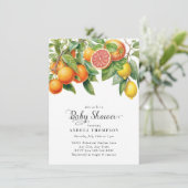 レモン オレンジ | 柑橘類 | ベビーシャワー 招待状 (スタンド正面)
