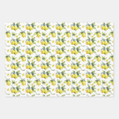 レモン オレンジ 梨の包装紙 - 3枚セット ラッピングペーパーシート (正面)