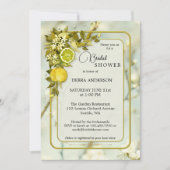 レモン オーチャード 水彩色 ブライダル シャワー 招待状 (正面)