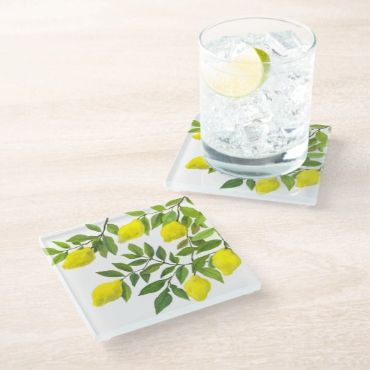 レモン ガラスコースター (アングル)