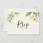 レモン ガーデン バター イエロー メニュー オプション RSVP カード (正面)