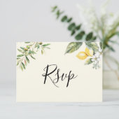 レモン ガーデン バター イエロー メニュー オプション RSVP カード (スタンド正面)
