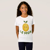 レモン キッズTシャツ、女の子のための可愛いフルーツ シャツ (正面フル)